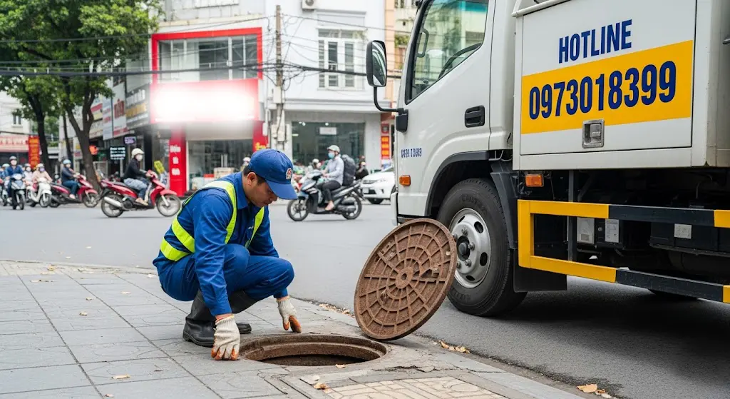Hút hầm cầu cho chợ truyền thống