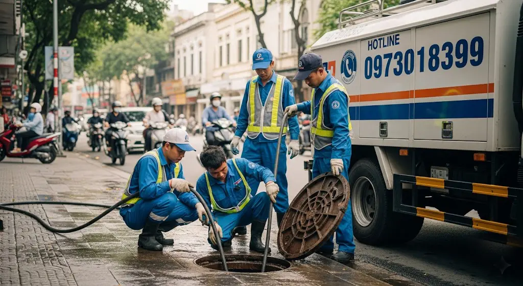 Hút hầm cầu ban đêm có được không